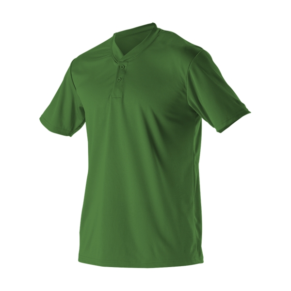 Two button youth baseball henley with insert placket, self-material set in... from ASI 37461 Augusta Sportswear