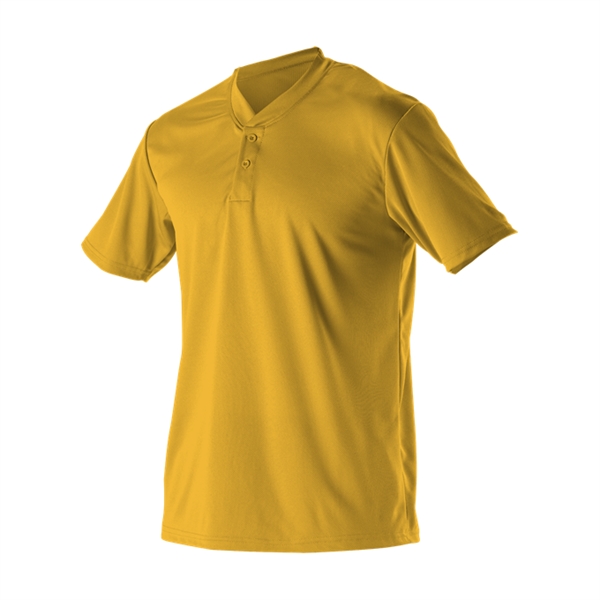 Two button youth baseball henley with insert placket, self-material set in... from ASI 37461 Augusta Sportswear