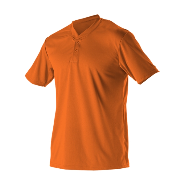 Two button youth baseball henley with insert placket, self-material set in... from ASI 37461 Augusta Sportswear