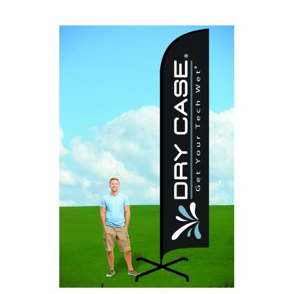 Customizable advertising flag with x-stand and single sided graphics.... from ASI 30442 Above & Beyond Advertising Products / PromoAdLine