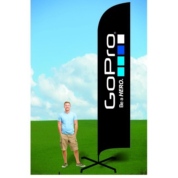 8 foot or 15 foot customizable logo polyester promo flag with... from ASI 30442 Above & Beyond Advertising Products / PromoAdLine