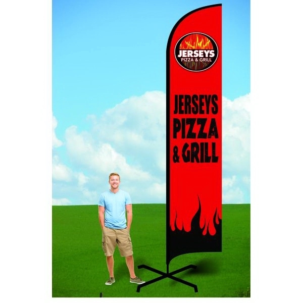 Customizable advertising flag with x-stand and single sided graphics.... from ASI 30442 Above & Beyond Advertising Products / PromoAdLine