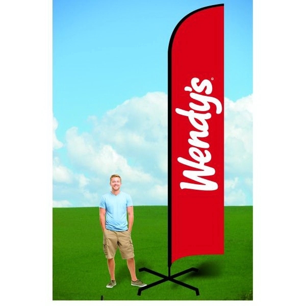 Customizable advertising flag with x-stand and single sided graphics.... from ASI 30442 Above & Beyond Advertising Products / PromoAdLine
