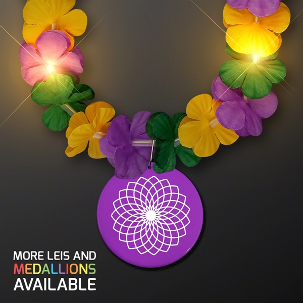 Mardi Gras Lei Light Up Flower Necklace; Imprinted Pricing... from ASI 34194 ALightPromos