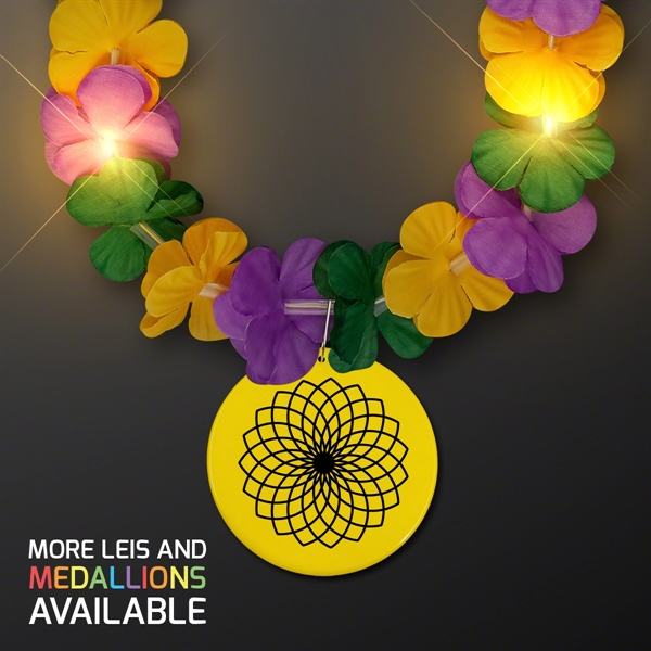 Mardi Gras Lei Light Up Flower Necklace; Imprinted Pricing... from ASI 34194 ALightPromos