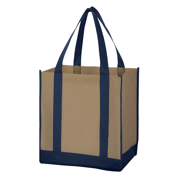 Non-Woven Two-Tone Shopper Tote Bag.  Made Of 80 Gram Non-Woven,... from ASI 61125 Hit Promotional Products / Hit®