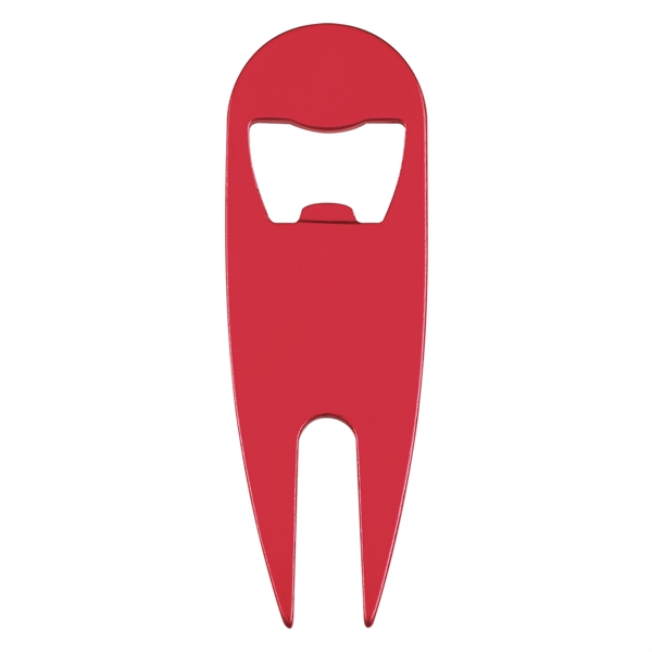 Aluminum divot fixer/bottle opener measuring 1 1/4" x 3 7/8" and... from ASI 61125 Hit Promotional Products / Hit®