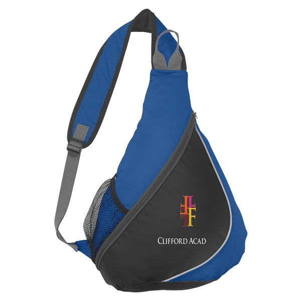 Backpack made of 210 denier polyester and adjustable padded shoulder sling.... from ASI 61125 Hit Promotional Products / Hit®