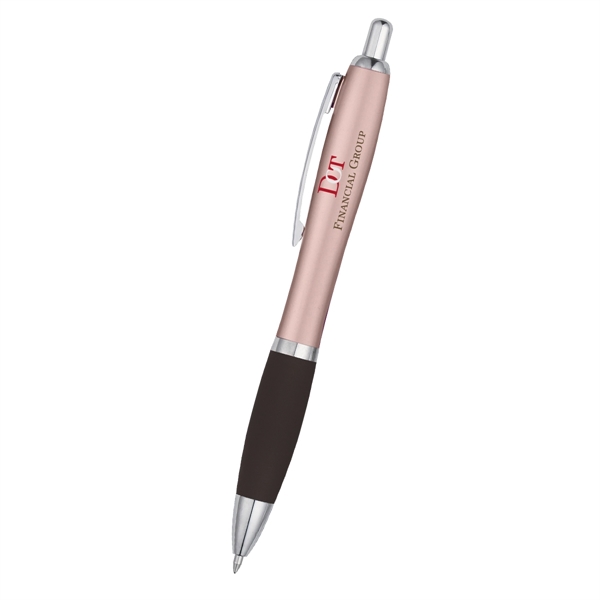 Ballpoint pen with plunger action and rubberized grip.... from ASI 61125 Hit Promotional Products / Hit®