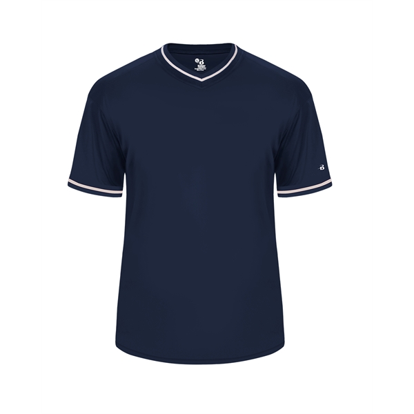 Vintage youth jersey with striped braiding on collar and sleeve opening,... from ASI 37461 Augusta Sportswear