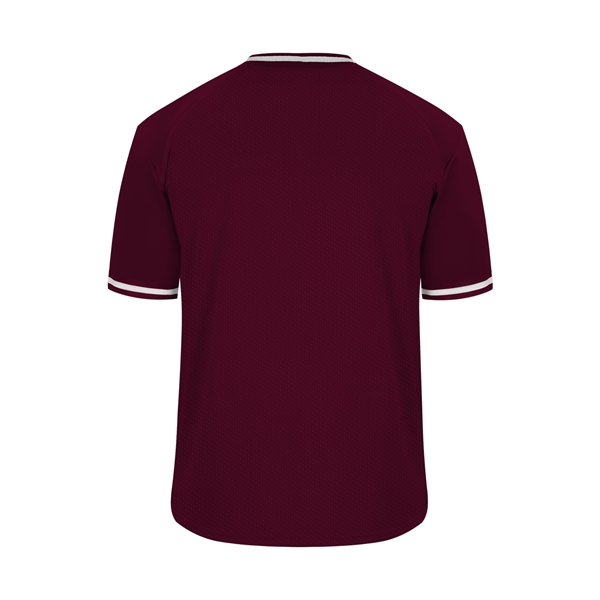 Vintage youth jersey with striped braiding on collar and sleeve opening,... from ASI 37461 Augusta Sportswear