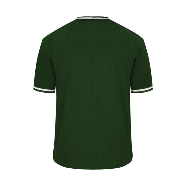 Vintage youth jersey with striped braiding on collar and sleeve opening,... from ASI 37461 Augusta Sportswear