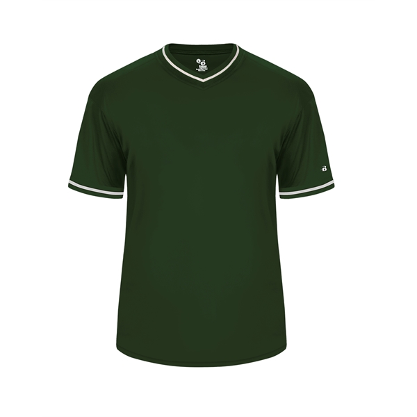 Vintage youth jersey with striped braiding on collar and sleeve opening,... from ASI 37461 Augusta Sportswear