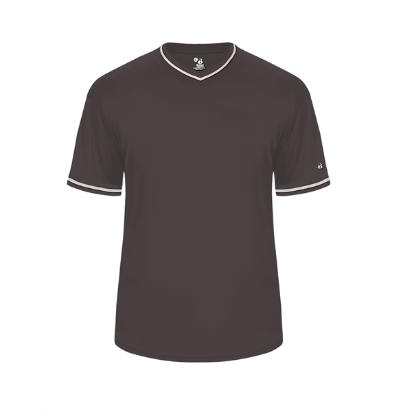 Vintage youth jersey with striped braiding on collar and sleeve opening,... from ASI 37461 Augusta Sportswear