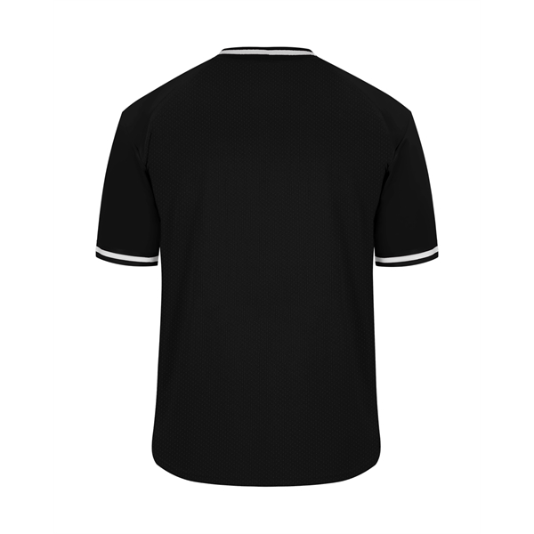 Vintage youth jersey with striped braiding on collar and sleeve opening,... from ASI 37461 Augusta Sportswear