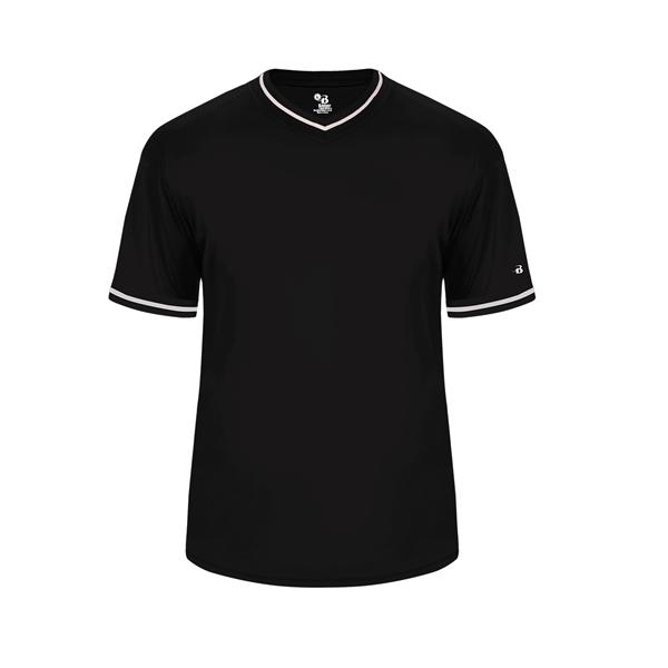 Vintage youth jersey with striped braiding on collar and sleeve opening,... from ASI 37461 Augusta Sportswear