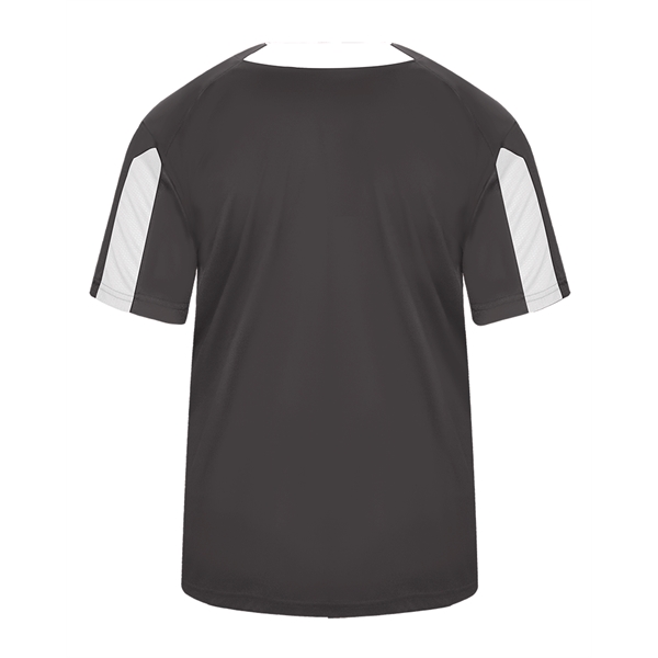 Youth shirt with two-button placket with piping detail, Badger sport paneled... from ASI 37461 Augusta Sportswear