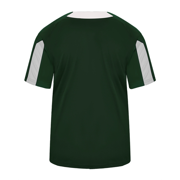 Youth shirt with two-button placket with piping detail, Badger sport paneled... from ASI 37461 Augusta Sportswear