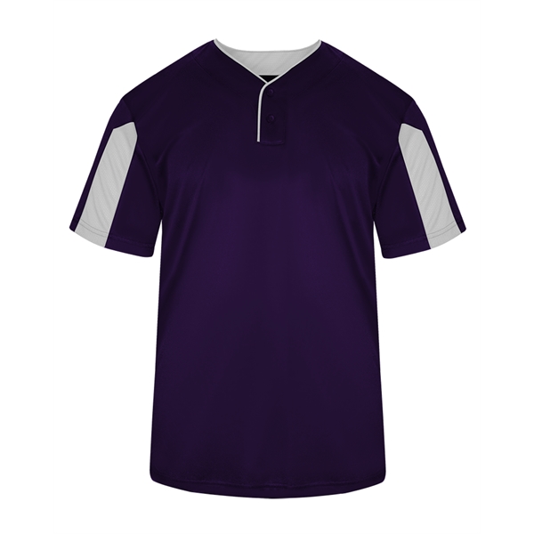 Youth shirt with two-button placket with piping detail, Badger sport paneled... from ASI 37461 Augusta Sportswear