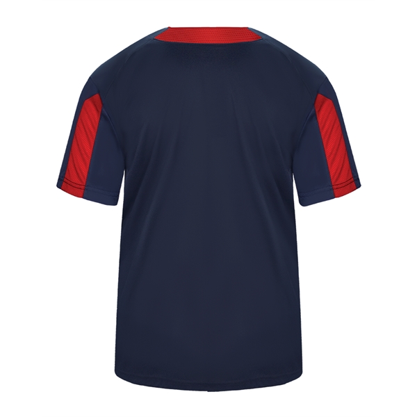 Youth shirt with two-button placket with piping detail, Badger sport paneled... from ASI 37461 Augusta Sportswear