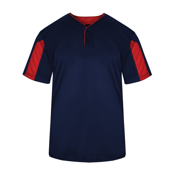 Youth shirt with two-button placket with piping detail, Badger sport paneled... from ASI 37461 Augusta Sportswear