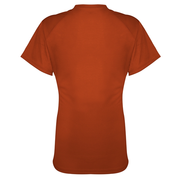 Girl's t-shirt with shoulder for maximum movement, self-fabric collar, double-needle hem.... from ASI 37461 Augusta Sportswear