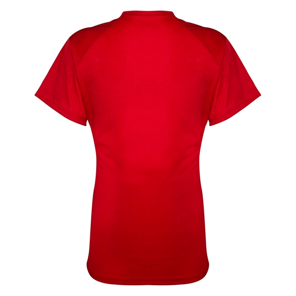 Girl's t-shirt with shoulder for maximum movement, self-fabric collar, double-needle hem.... from ASI 37461 Augusta Sportswear