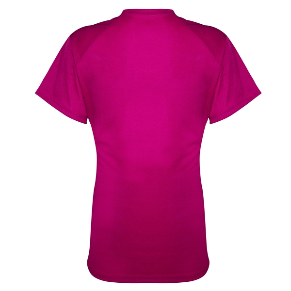 Girl's t-shirt with shoulder for maximum movement, self-fabric collar, double-needle hem.... from ASI 37461 Augusta Sportswear