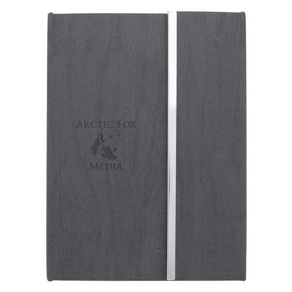 Woodgrain padfolio measuring 5" x 7" with a notepad, sticky notes,... from ASI 61125 Hit Promotional Products / Hit®