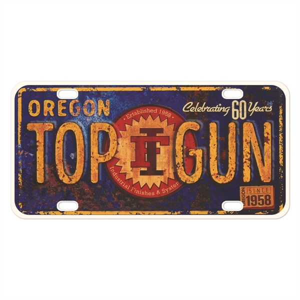 Custom aluminum car license plate measuring 12" x 6" for unique... from ASI 61125 Hit Promotional Products / Hit®