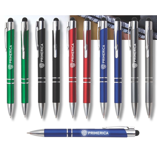Plastic twist-action pen and stylus with illuminated logo.... from ASI 42920 Busrel Inc