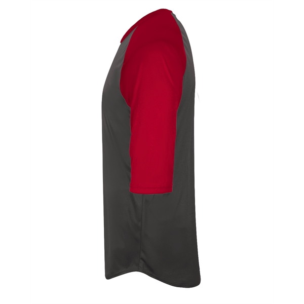 Baseball tee with double-needle shirt tail hem, contrasting 3/4 raglan sleeves,... from ASI 37461 Augusta Sportswear