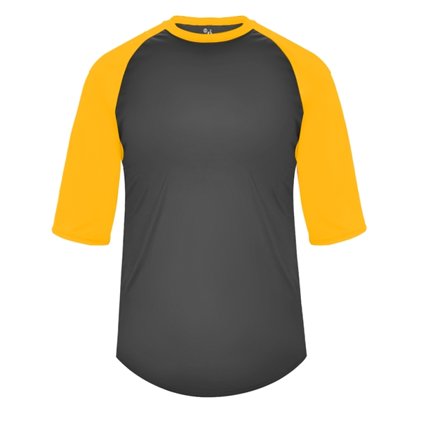 Baseball tee with double-needle shirt tail hem, contrasting 3/4 raglan sleeves,... from ASI 37461 Augusta Sportswear