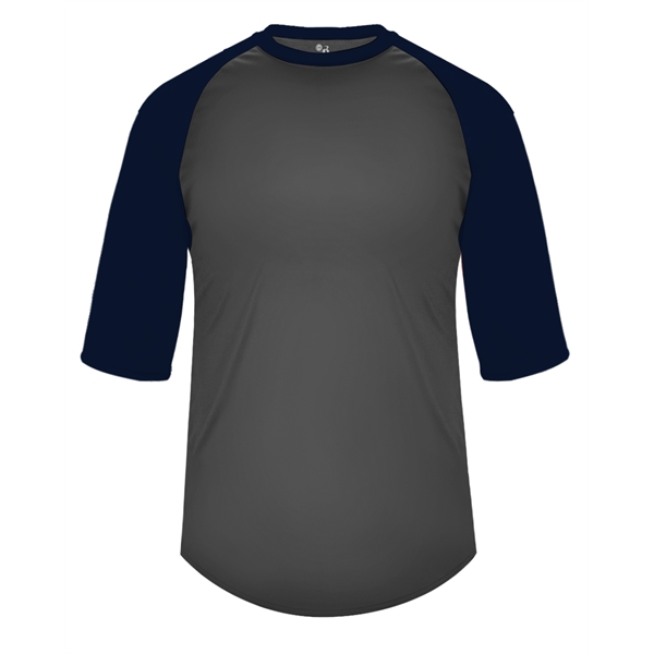 Baseball tee with double-needle shirt tail hem, contrasting 3/4 raglan sleeves,... from ASI 37461 Augusta Sportswear