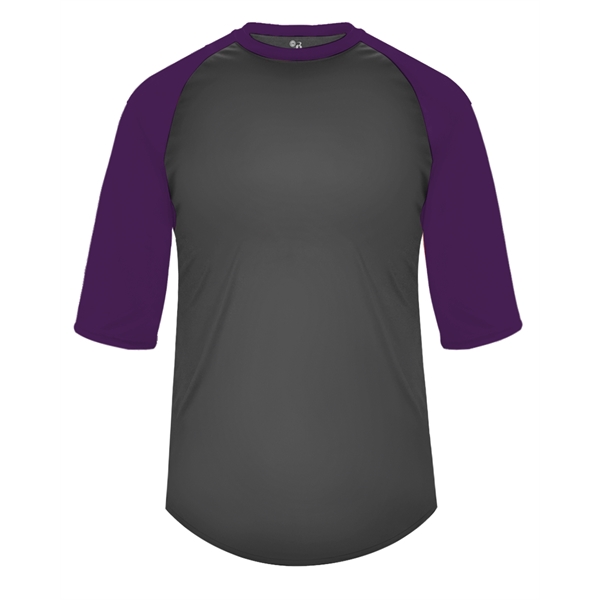 Baseball tee with double-needle shirt tail hem, contrasting 3/4 raglan sleeves,... from ASI 37461 Augusta Sportswear