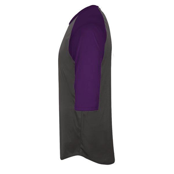 Baseball tee with double-needle shirt tail hem, contrasting 3/4 raglan sleeves,... from ASI 37461 Augusta Sportswear