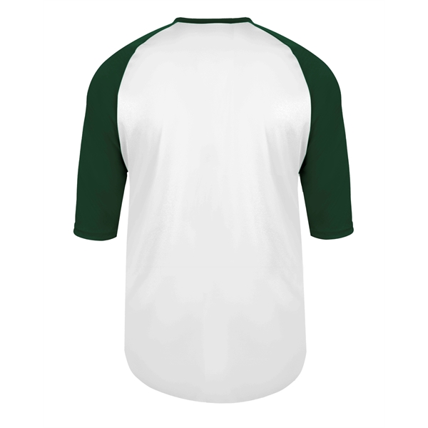 Baseball tee with double-needle shirt tail hem, contrasting 3/4 raglan sleeves,... from ASI 37461 Augusta Sportswear