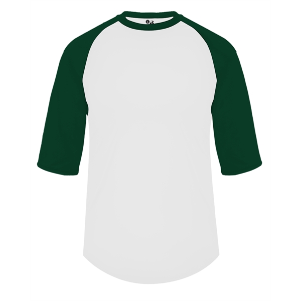 Baseball tee with double-needle shirt tail hem, contrasting 3/4 raglan sleeves,... from ASI 37461 Augusta Sportswear