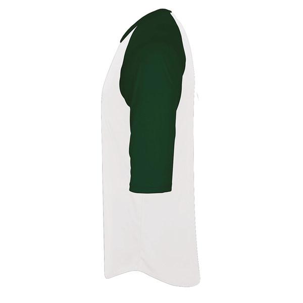 Baseball tee with double-needle shirt tail hem, contrasting 3/4 raglan sleeves,... from ASI 37461 Augusta Sportswear