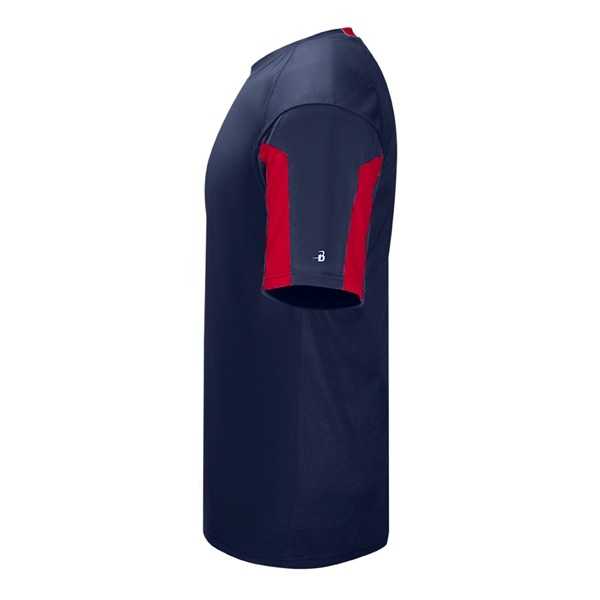 Striker tee with  self-fabric collar,  paneled shoulder for maximum... from ASI 37461 Augusta Sportswear