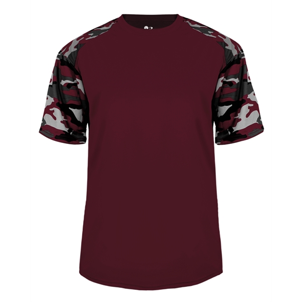 Camo sport tee with sublimated shoulder panels and sleeves, Badger sport... from ASI 37461 Augusta Sportswear