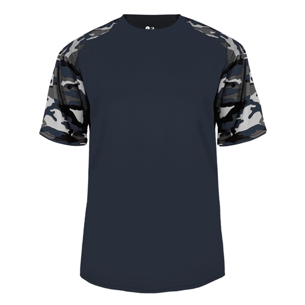Camo sport tee with sublimated shoulder panels and sleeves, Badger sport... from ASI 37461 Augusta Sportswear