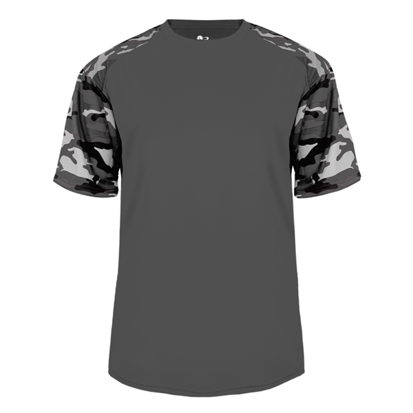 Camo sport tee with sublimated shoulder panels and sleeves, Badger sport... from ASI 37461 Augusta Sportswear