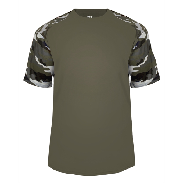 Camo sport tee with sublimated shoulder panels and sleeves, Badger sport... from ASI 37461 Augusta Sportswear
