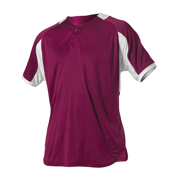 Moisture wicking, one-button Henley with inset placket, self-material main body contrast... from ASI 37461 Augusta Sportswear
