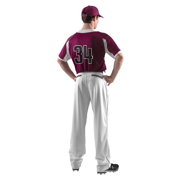The Warp Knit Braided Baseball Pant is crafted from 100% warp-knit,... from ASI 37461 Augusta Sportswear