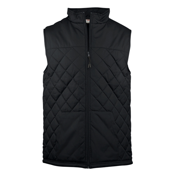 Quilted vest with wind and water resistant, self-fabric collar with full... from ASI 37461 Augusta Sportswear