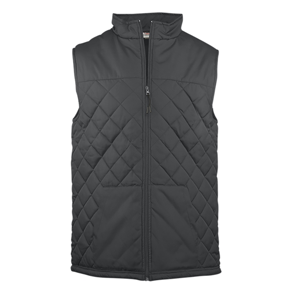 Quilted vest with wind and water resistant, self-fabric collar with full... from ASI 37461 Augusta Sportswear