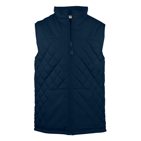 Quilted vest with wind and water resistant, self-fabric collar with full... from ASI 37461 Augusta Sportswear