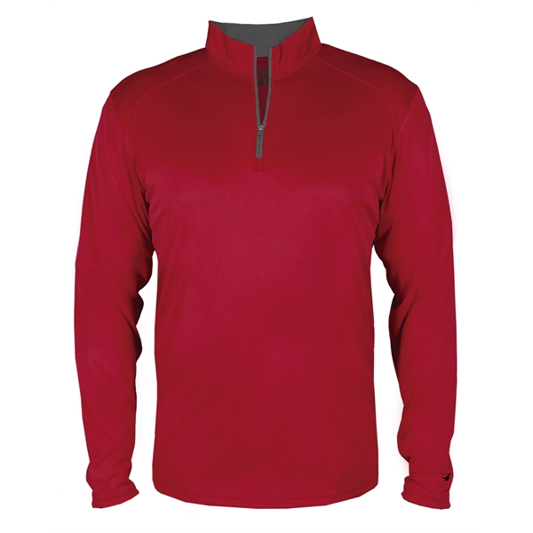 1/4 Zip Badger sport paneled shoulder for maximum movement, contrast zipper... from ASI 37461 Augusta Sportswear
